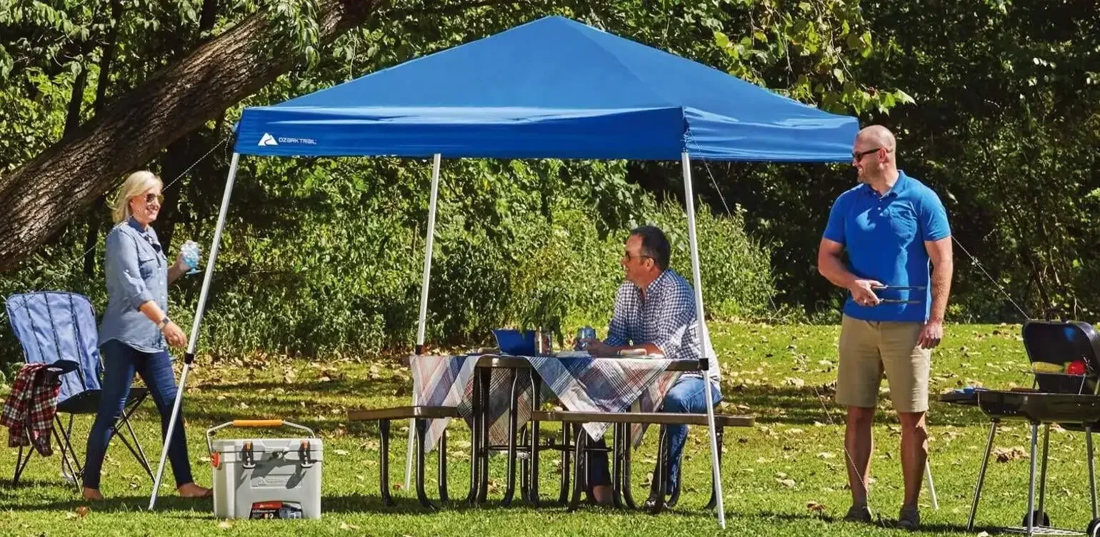 10' x 10' Instant Slant Leg Pop-up Canopy Outdoor Shading Shelter, Blue 3