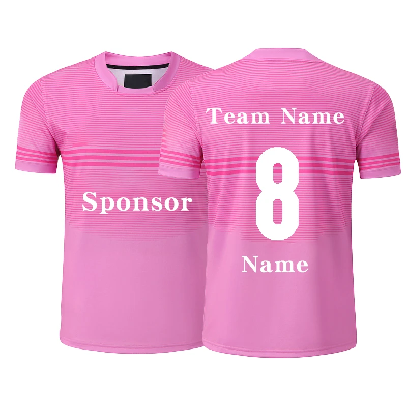 

English Contact Olive Personalized Name Number Logo Customized jersey Pink game training team uniform, rugby sports jersey