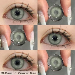 Vibrant Yearly Colored Contact Lenses - Natural Fashion Red & Blue (VENICE - GREEN)