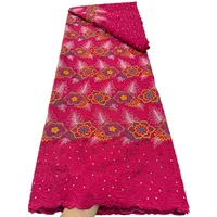 Nigerian Cotton Voile Lace Fabric With Stones 2026 African Swiss Voile Lace Fabric For Sewing Women Wedding Party Dress 6