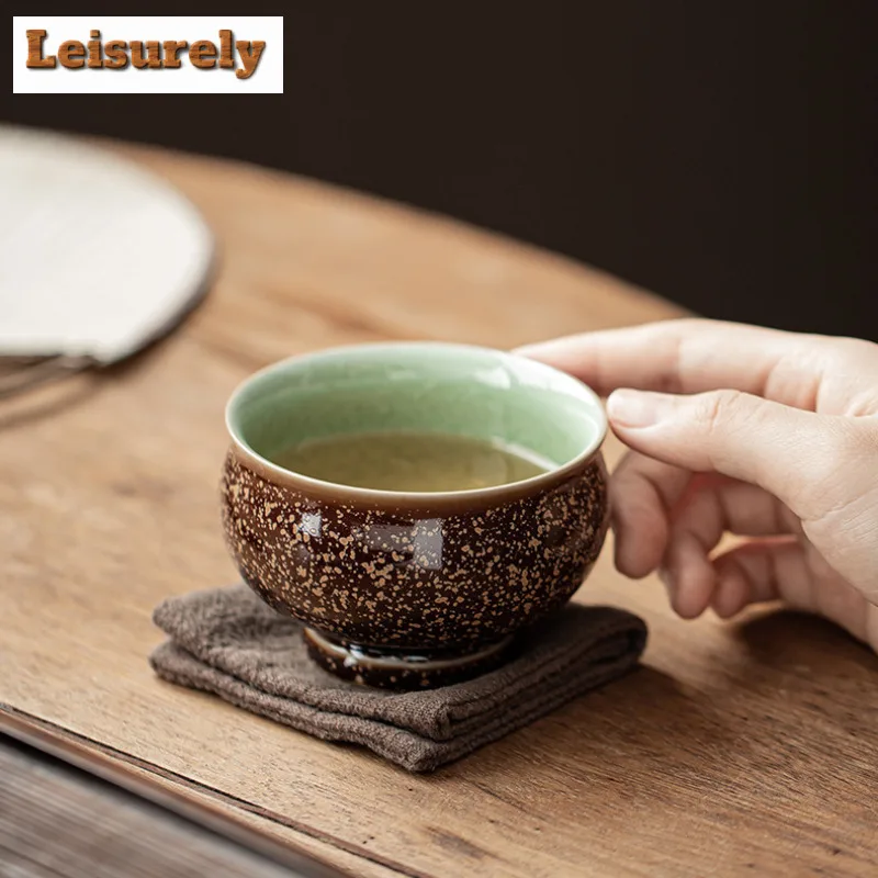 150ML Kiln Change Haricot Red Glaze Teacup Zen Tea Bowl Jug Tea-tasting Personal Cup Jianzhan Master Cups Chinese Tea Set gifs