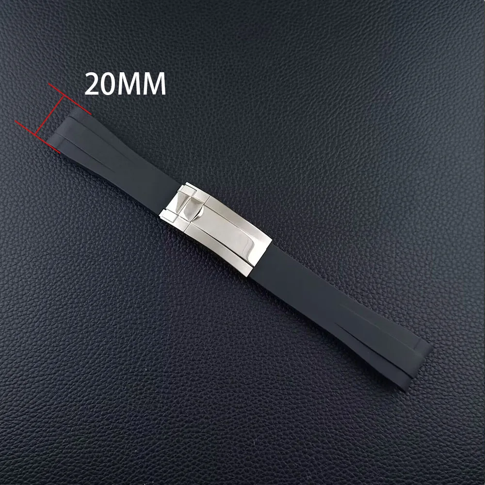 High-Quality 20mm Rubber Strap with Stainless Steel Buckle