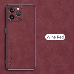 Premium Sheepskin Leather Business Phone Case - iPhone 13 (Wine Red)