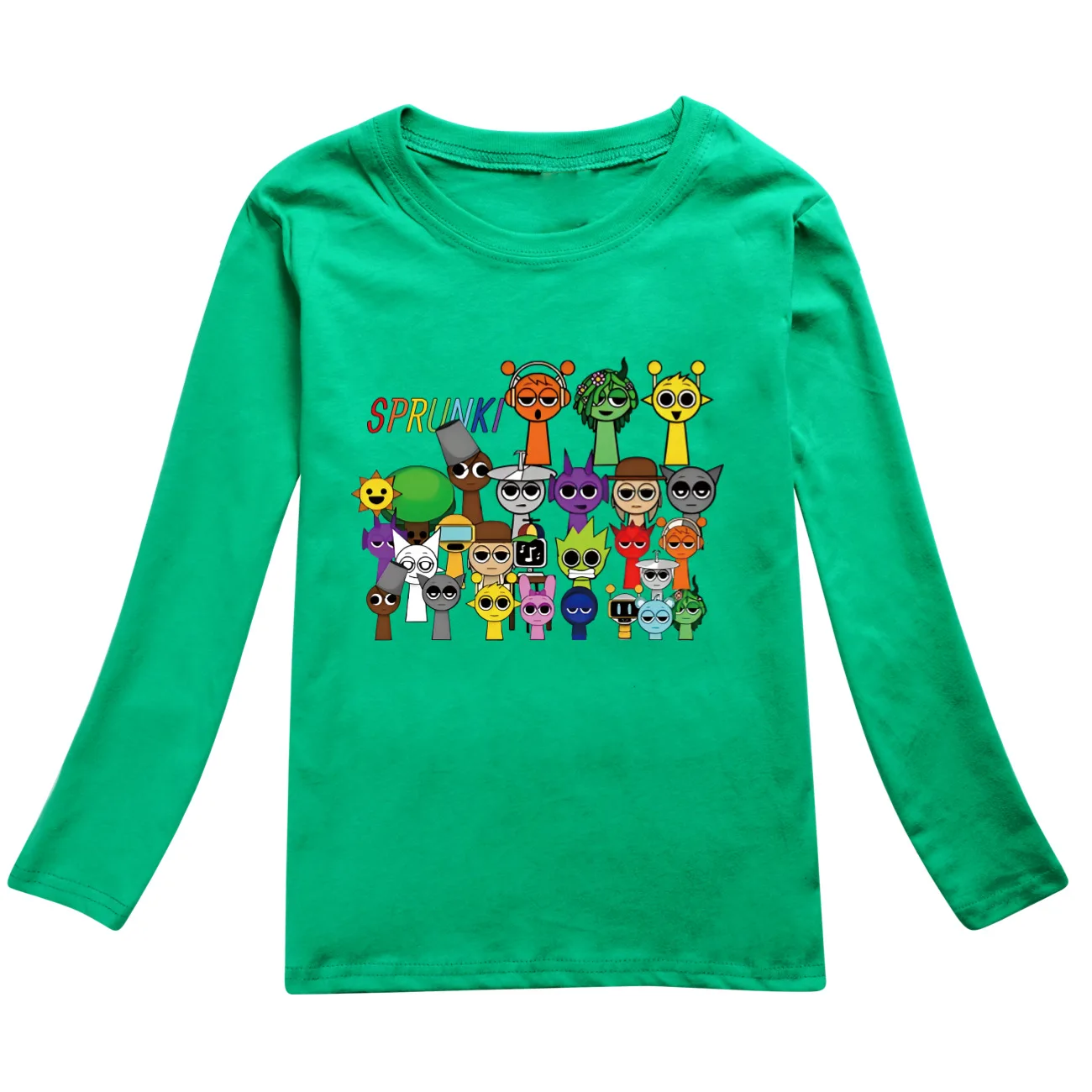 Cute Sprunki Cartoon Clothes Autumn Kids Game Incredibox T Shirt Baby Girls Long Sleeve Tops Toddler Boys O-neck Cotton T-shirt 5