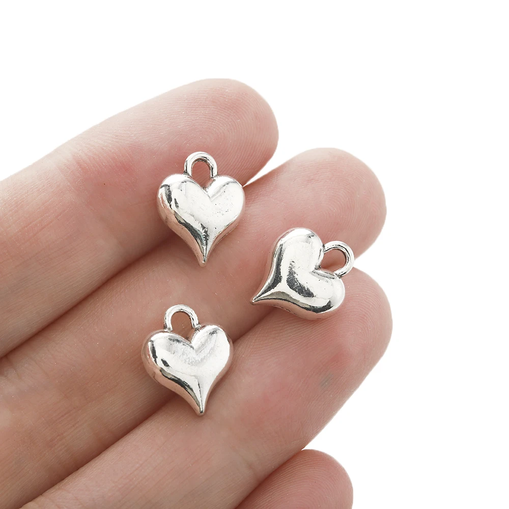 

Тибетские Серебряные 3D Подвески в виде сердечек, подвески-капли из сплава для самостоятельного изготовления ювелирных изделий, сережек, чокеров, браслетов, ожерелий, 20 шт.