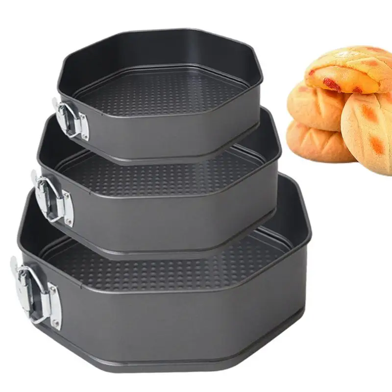 

Cake Molds With Removable Bottom 3pcs Octagon Springform Pans Kit Bakeware Set Party Supplies For Cheesecake Yogurt Cake Mousse