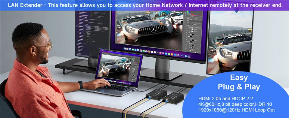 20KM 1080P 120Hz HDMI Fiber KVM Extender 4K 60Hz HDMI Over Fiber Optic Converter