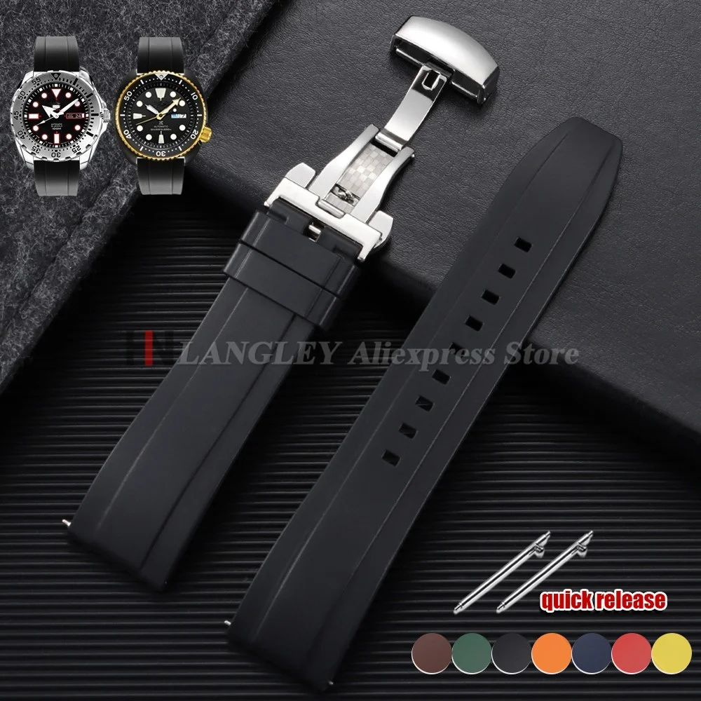 Premium Quick Release Rubber Watch Strap - Silicone Replacement Bracelet in Various Sizes