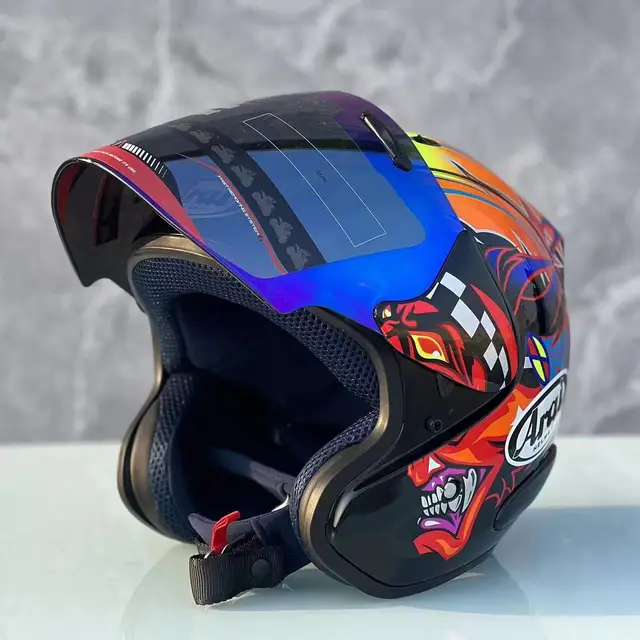 Casque moto demi-casque ouvert RAM3, pour moto, équitation