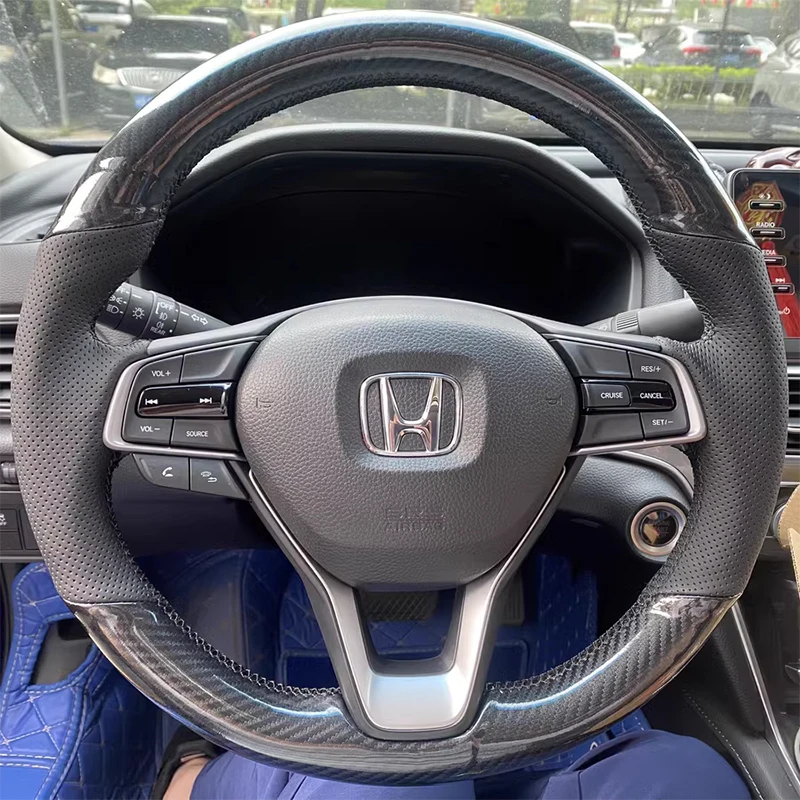 本革車のステアリングホイールカバーホンダアコード 10 2018