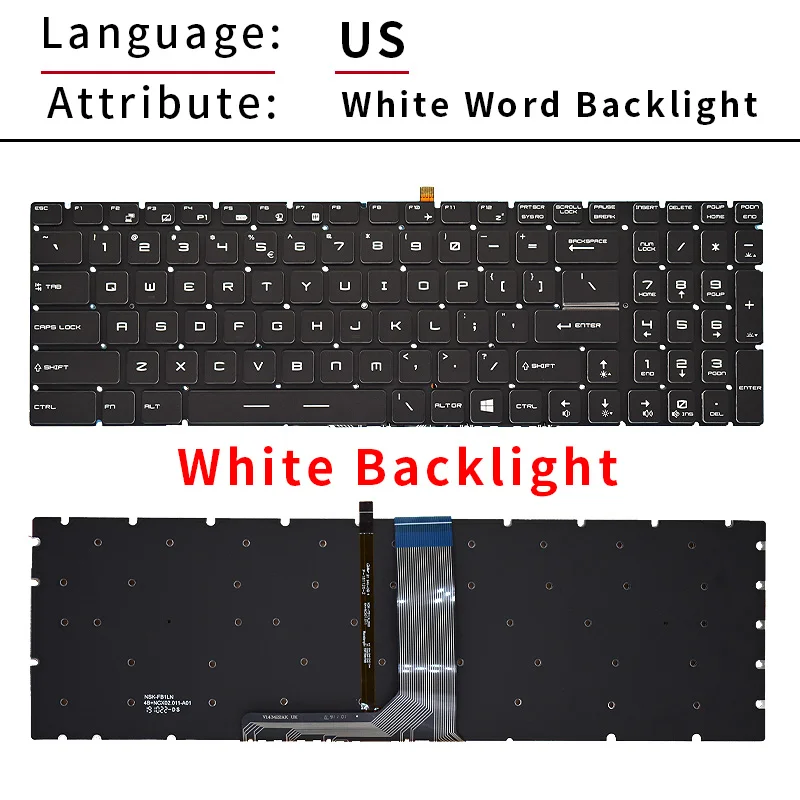 Teclado para Notebook Russo dos Eua com Luz de Fundo Ms16j5 Ms-1796 Ms-1799 Ms-16j9 Ms-16j9 Ms-16j9 Ms-16j9 Ms-16j9 us - Imagem 5