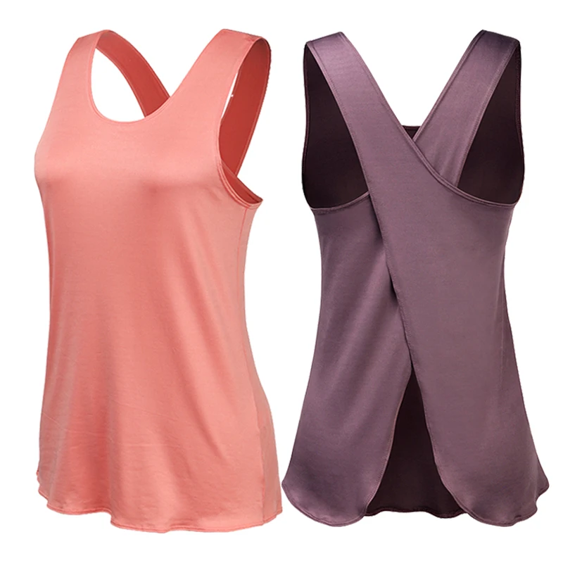Yoga Top Yoga Shirt Sports Shirt Yoga Shirt Women Gym Shirt Quick Dry Sports Shirts Cross Back Gym Top Women's Fitness Sleeveless Sports Top Yoga Vest