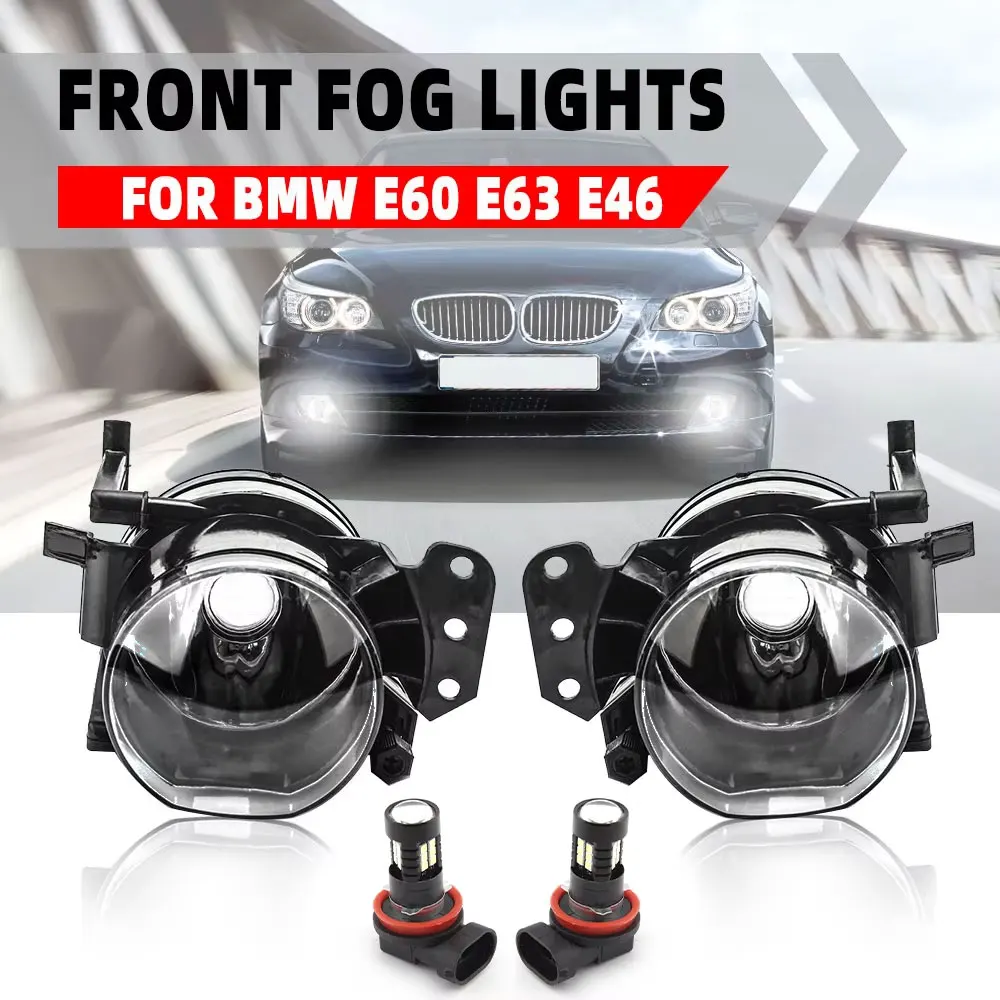 Fog lights Fog Lights For BMW E60 E90 E46 E63 E61 323i 325i 525i Headlight LED Fog Lamps Halogen Foglights Accessories Assembly Car Parts