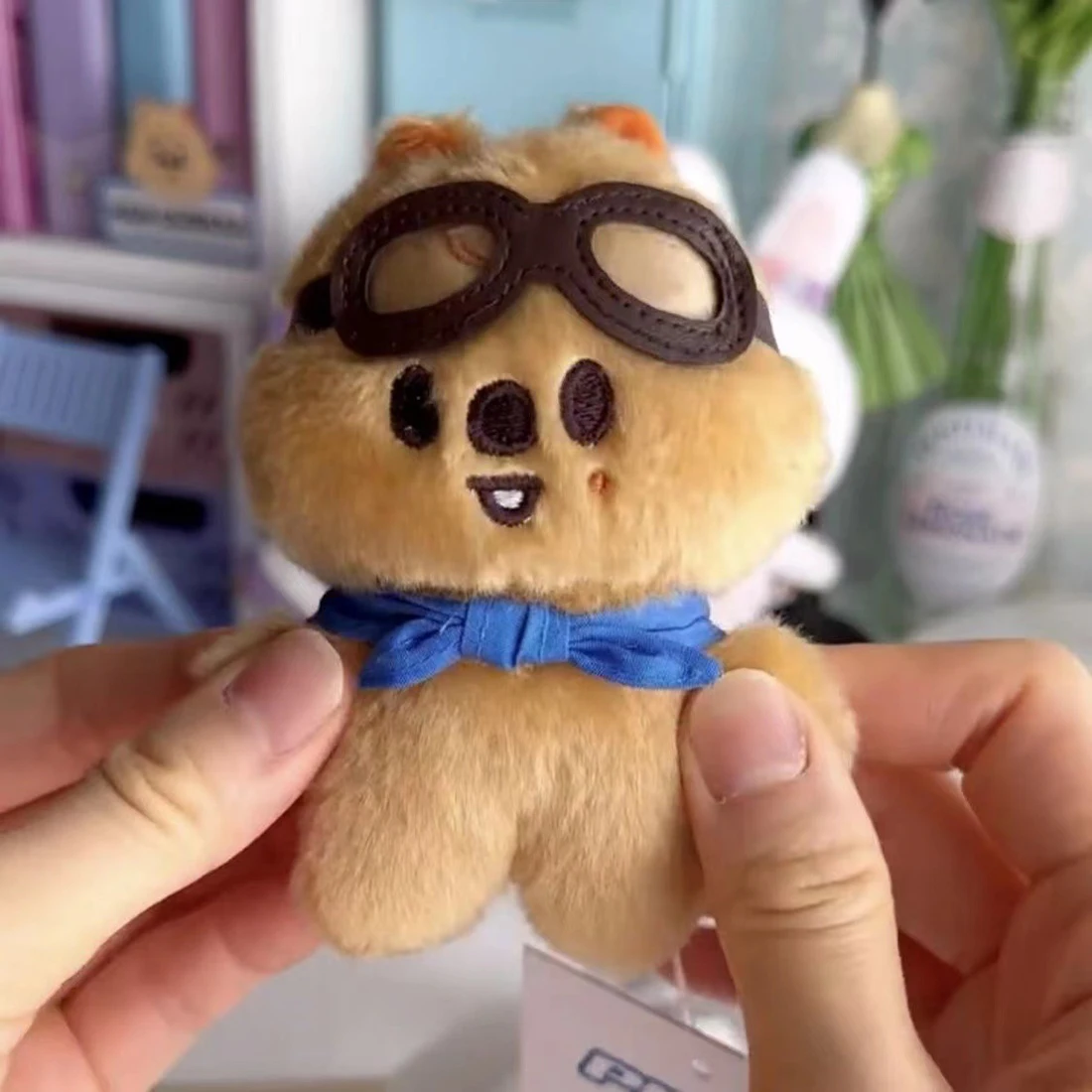 귀여운 봉제 인형 필드 리 롱푸 키체인, 귀여운 애니메이션 동물 인형, 어린이 생일 선물, 한국 10cm