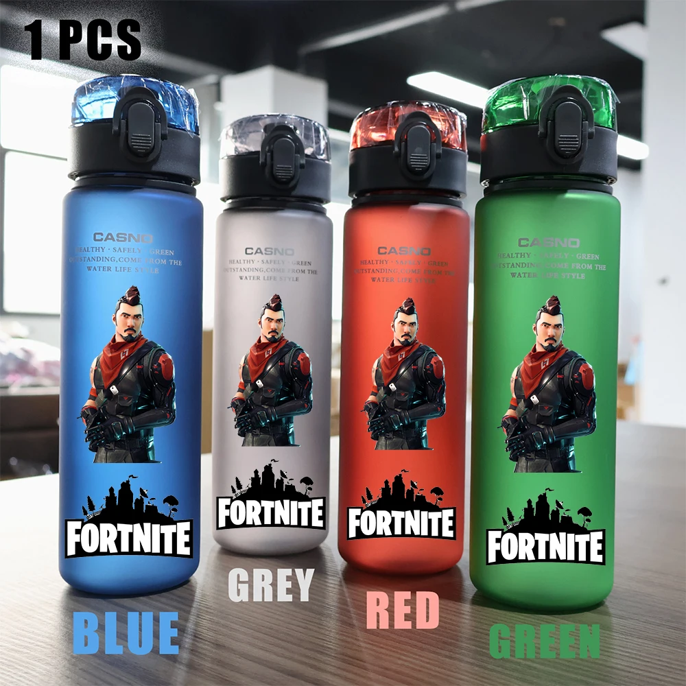 thumbnail image 1 of Taza de agua Fortnite de 560 ml, de plástico, resistente a fugas, para exteriores, de gran capacidad, para acampar, portátil, para viajes y deportes, 1 of 5