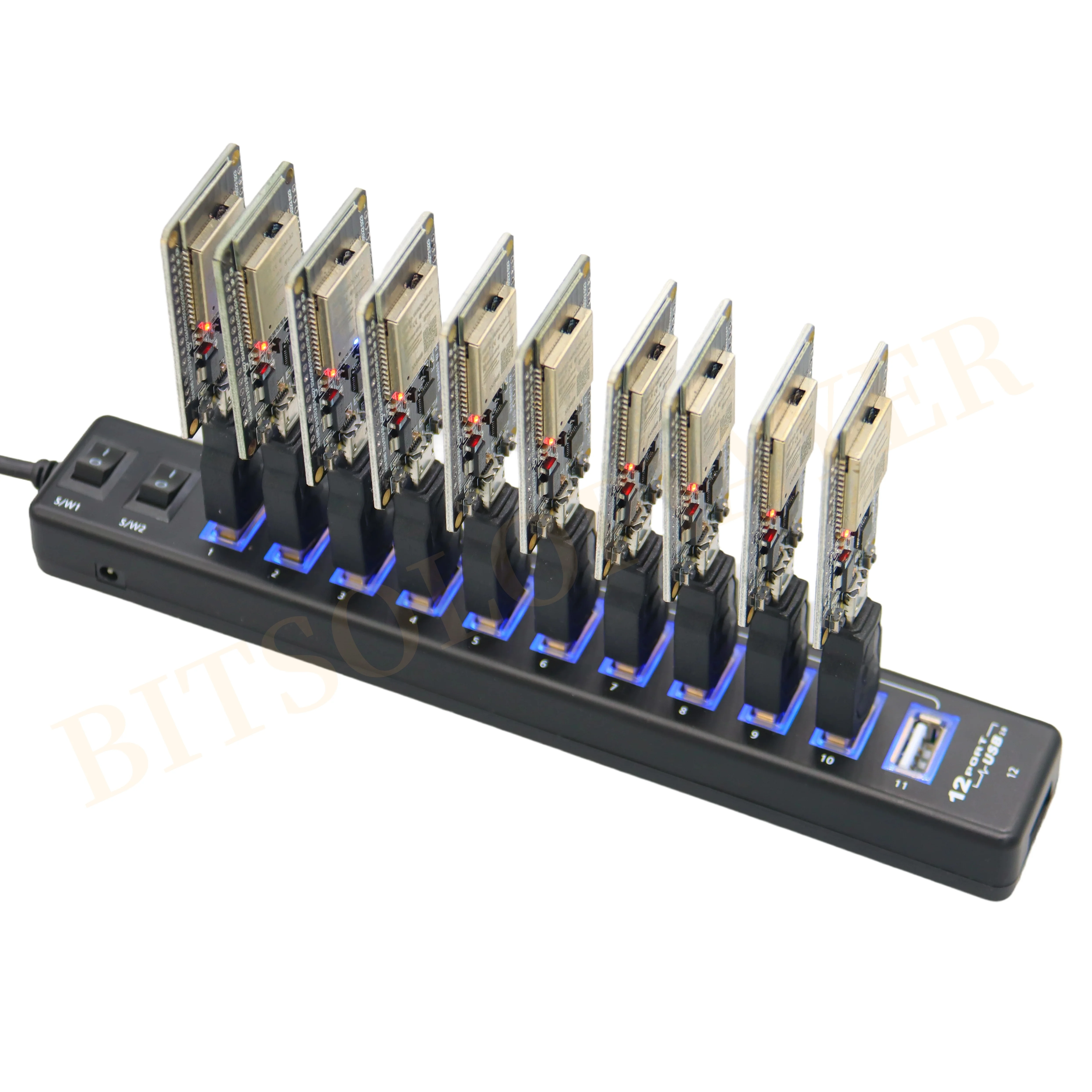 NerdMiner Hub 550kh/s with USB Hub Crypto Mining Station Nerd Miner  ESP32-WROOM 10 x USB Combo Kit - AliExpress