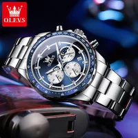 OLEVS 2945 Top Brand Men Watch Multi functional Waterproof Timing Code Watch Moon Phase Clock Luxury Sports Men Quartz Watch