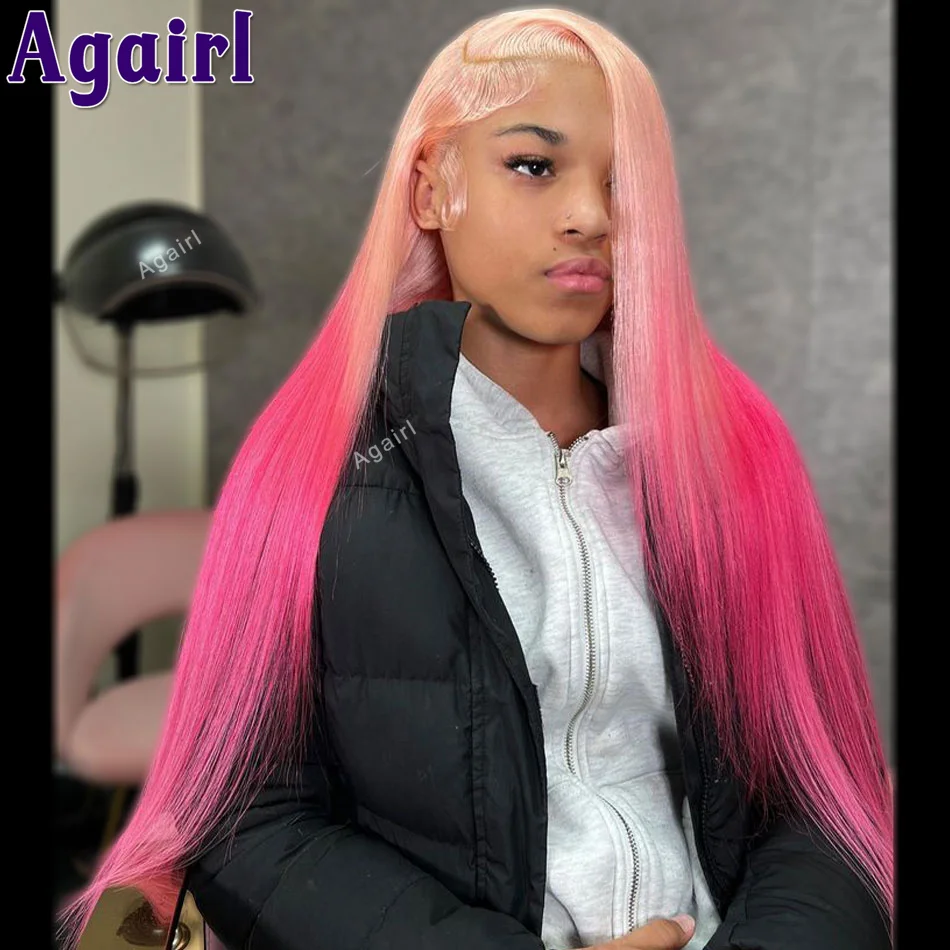 

Ombre Pink 613 Colored 13x6 13x4 Lace Frontal Human Hair Wigs Brazilian Remy 200% Straight Lace Front Wigs for Women Pre Plucked