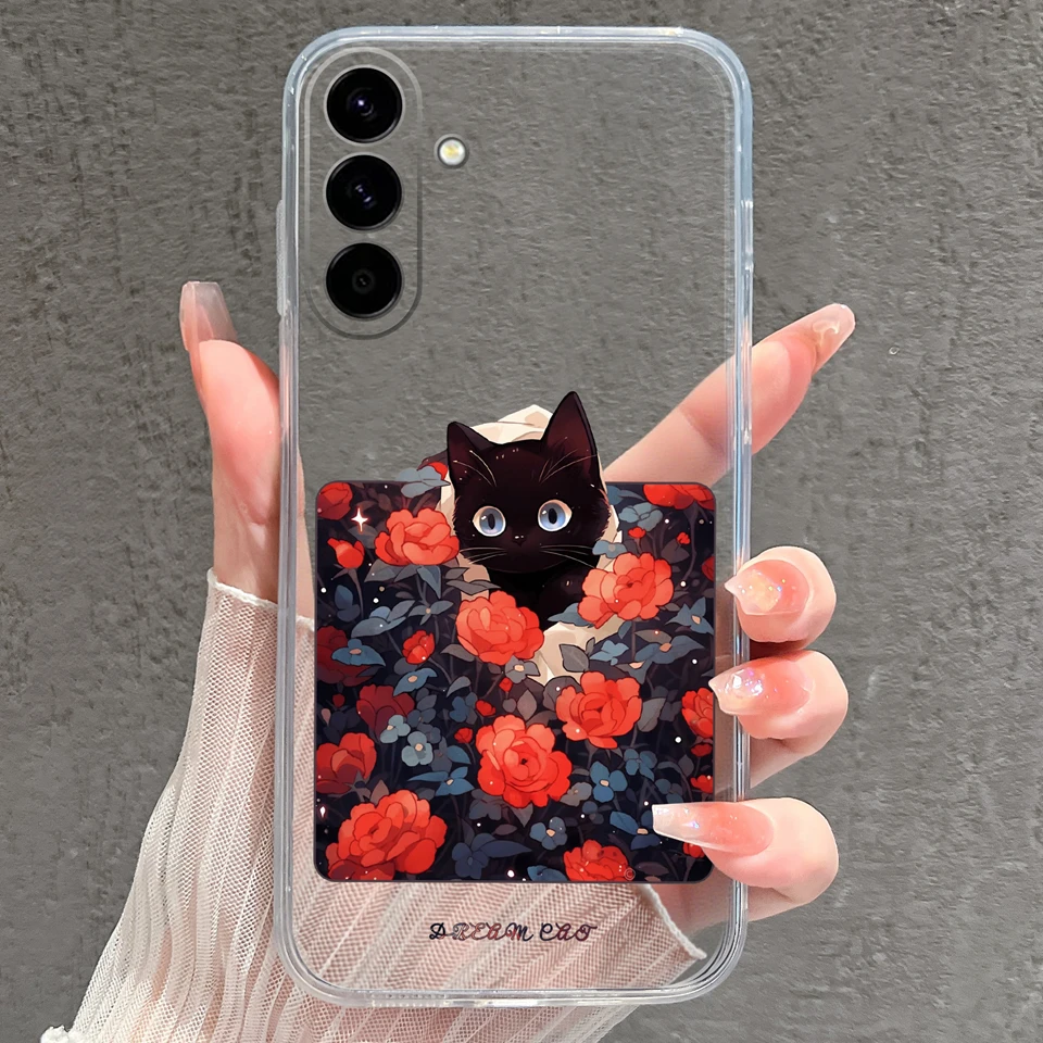 Pink Star Dinosaur Creative Silicone Clear Phone Case - Durable Bumper Housing Design