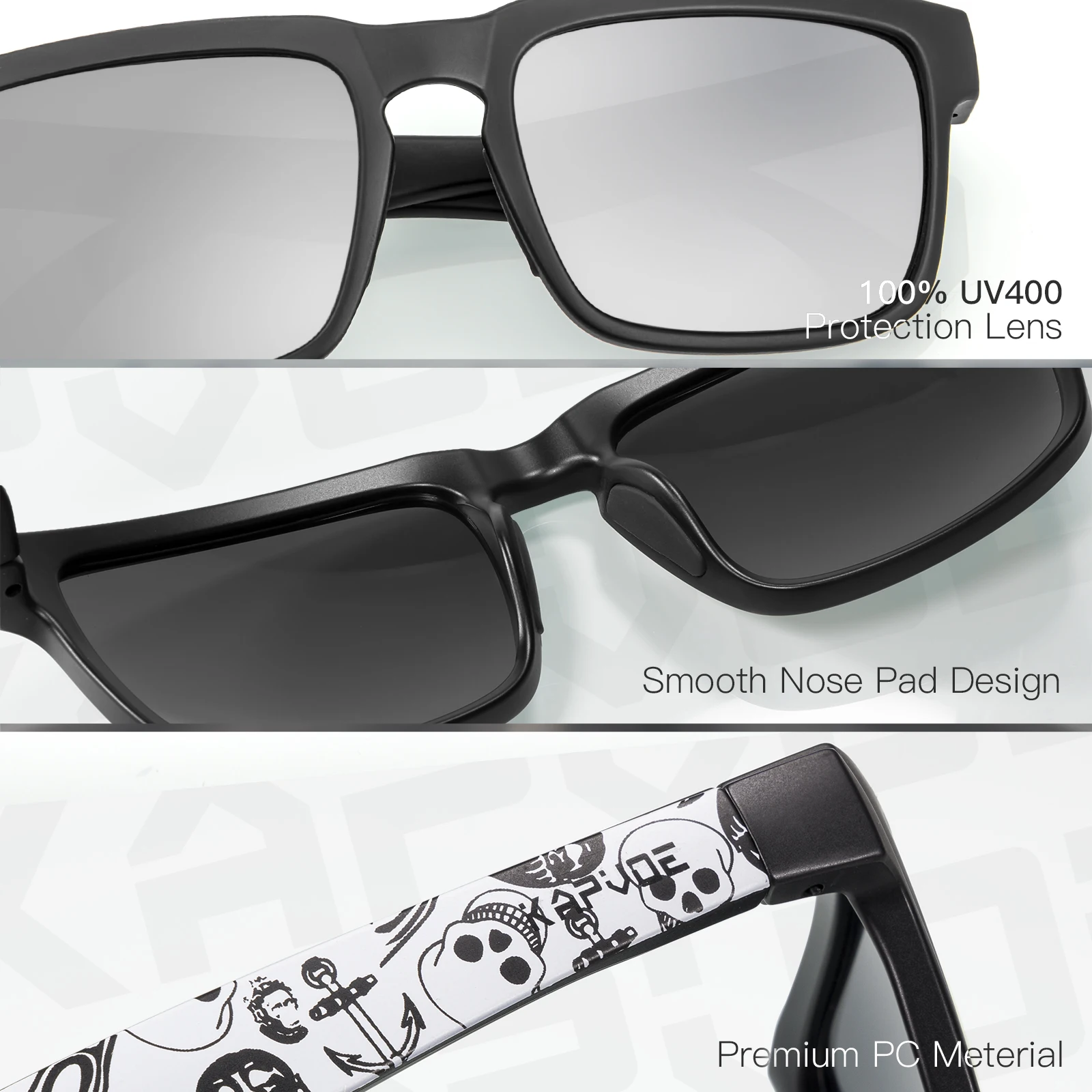 Kapvoe Men Polarized Sunglasses Fashion Cool Fishing Glasses Sliver Sports Cycling Bicycle Eyewear Bike UV400 MTB Road Driving