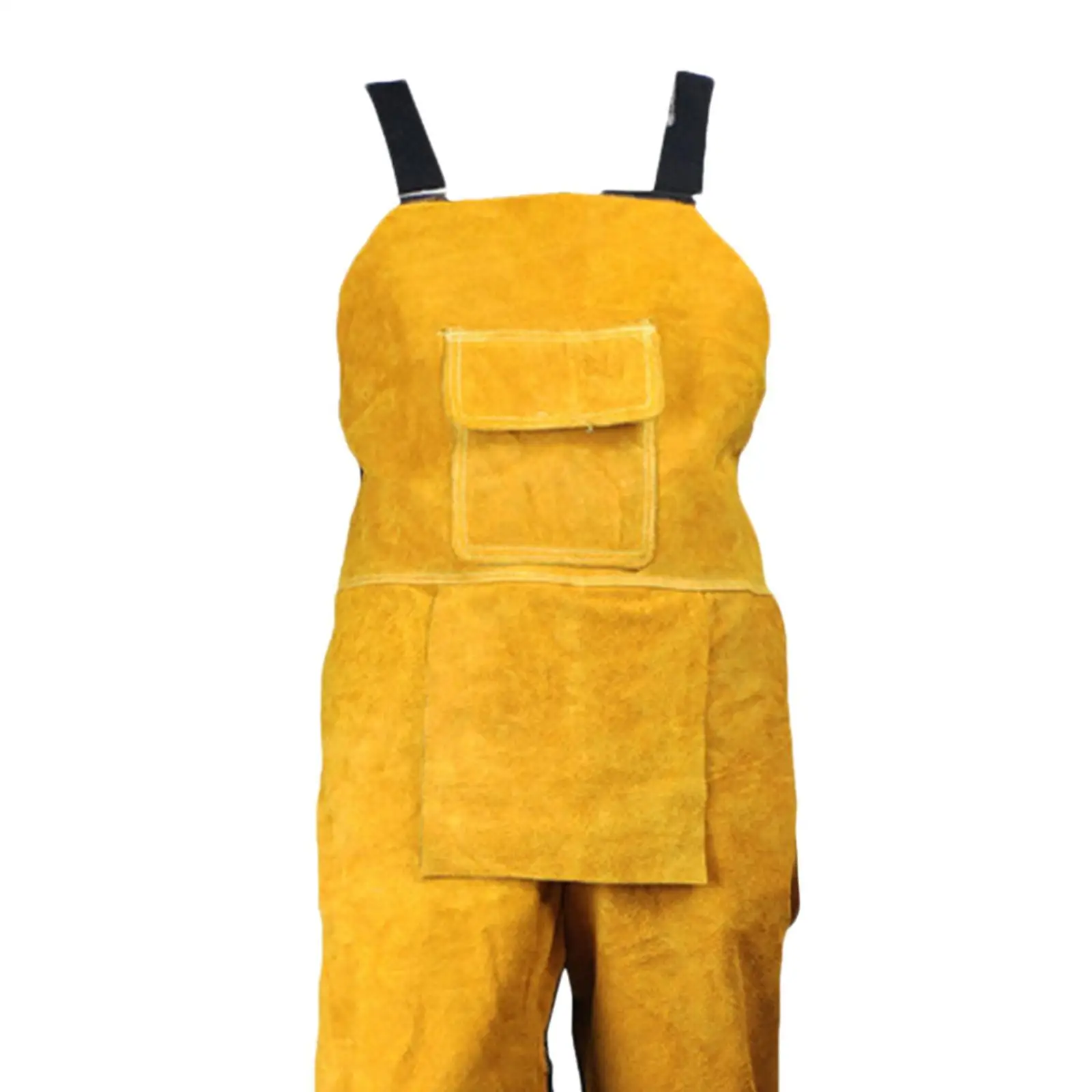 Heavy Duty Welding Clothing Cowhide Leather Welding Apron Split Leg Heat Resistant Bib Apron with Pockets Tool for Men Women 6