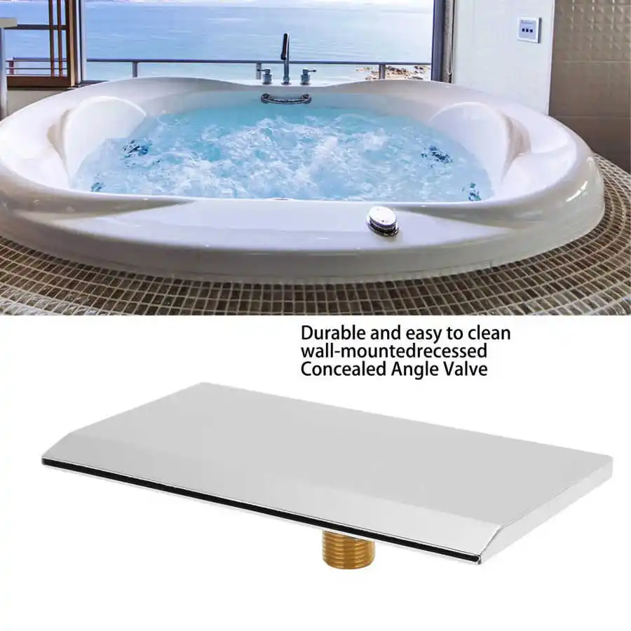 Description Picture 2 of itemWaterfall Tub Spout G1/2 External Thread SPA Bathroom Pool Swimming Pool Silver Wall Mounted Waterfall Outlet Nozzle Tool