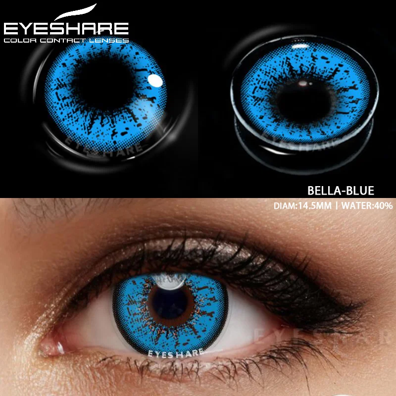 Vibrant Colored Contact Lenses for Cosplay and Beauty - Yellow, Red, Blue, and Green Options