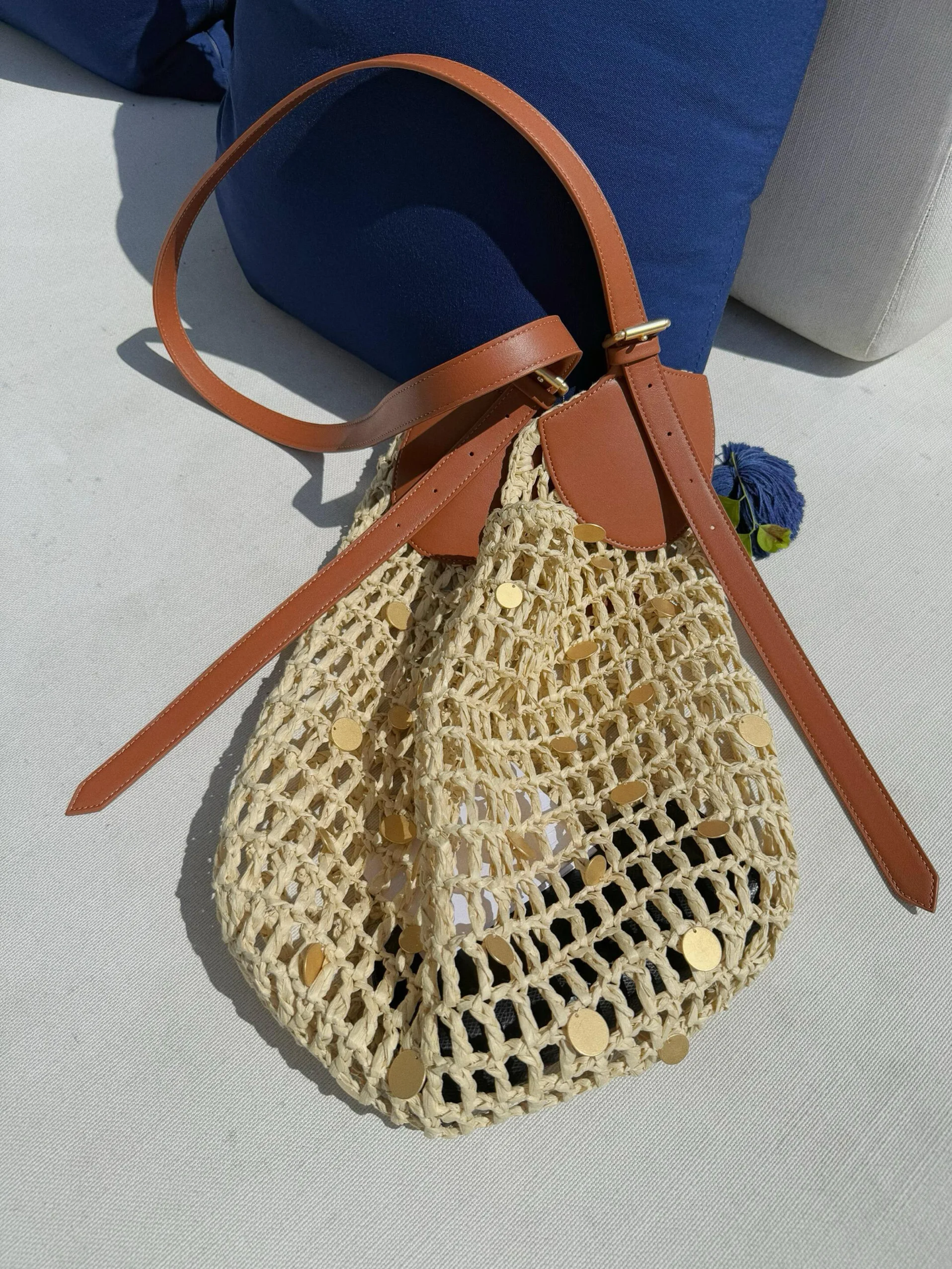 NEW Summer Women's Rattan Crochet Beach Tote Handbag Vintage Straw Woven Shoulder Bag for Casual Commute