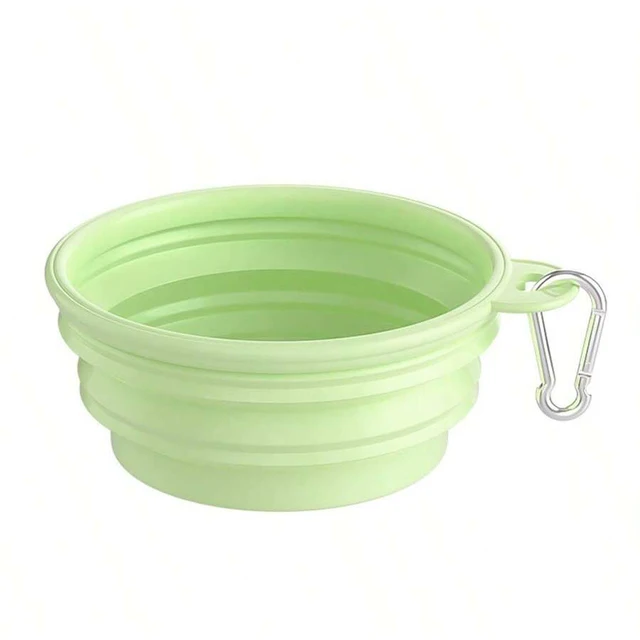 350ml Macaron Color Pet Outing Portable Foldableing Bowl Dog Drinking Bowl Cat Food Bowl Rice Bowl Travel Bowl with Carabiner 6