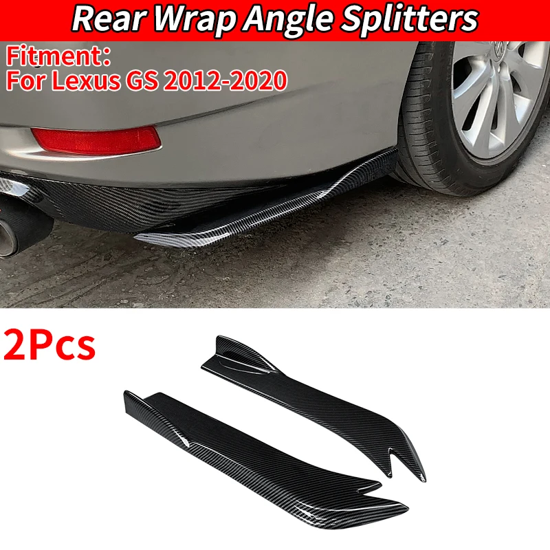 

For GS 2012-2020 Car Accessory Rear Bumper Splitters Aprons Trunk Lip Spoiler Canard Wing Diffuser Wrap Angle Protector