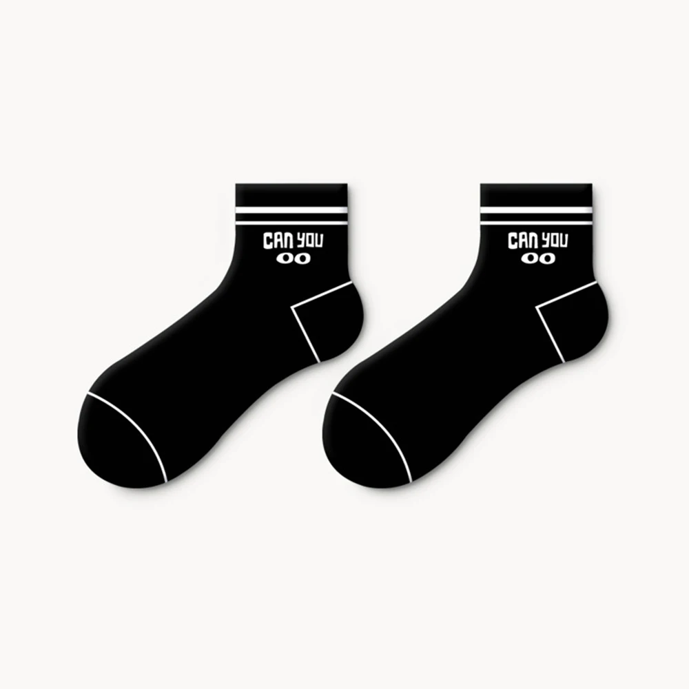 5 Pairs Women&Men Cotton Sock Cartoon Letters Cute Color  Patterns Fashion Starry Sky Astronaut UFO Planet Design Style Socks