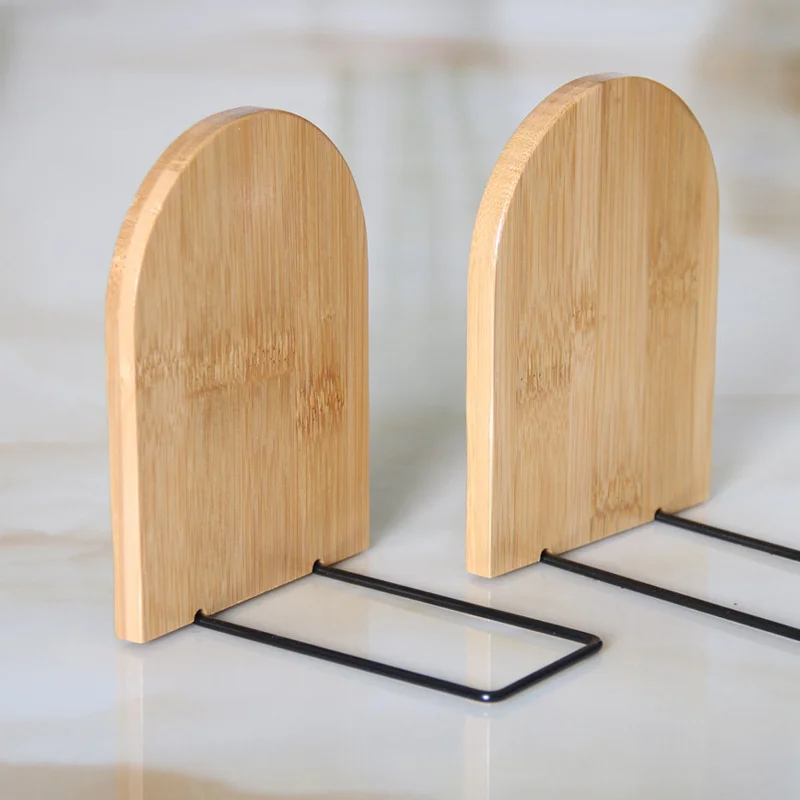 1pc Simple Wood Bookend Holder Desktop Organizer Office Book Stand Magazine Folder Storage Desk Shelf Stationery School Supplies 4