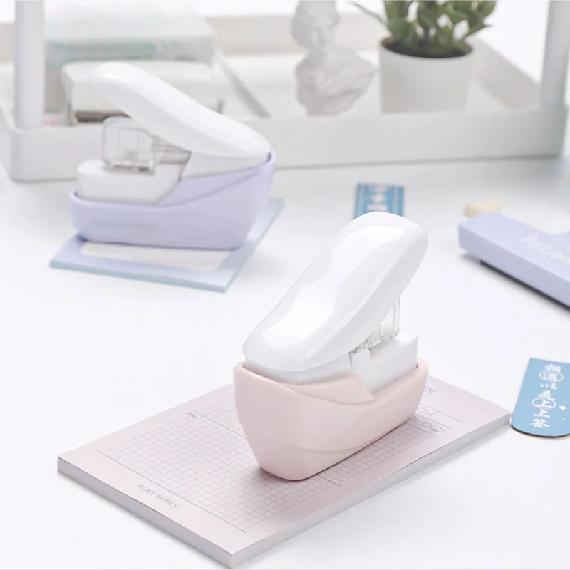 Mini No Nails Easy Effortless Stapler book Stapling Stapler Without Staple Office Binding Supplies School Supplies stapleless stapler