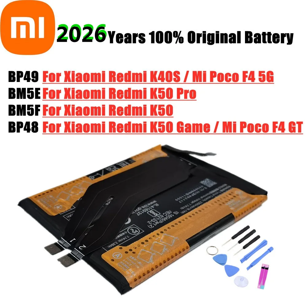 BP48BP49BM5EBM5FOriginalBatteryForXiaomiK40SK50ProK50Pro/K50Game/MiPocoF4GTPhoneBatteries+FreeTools-AliExpress