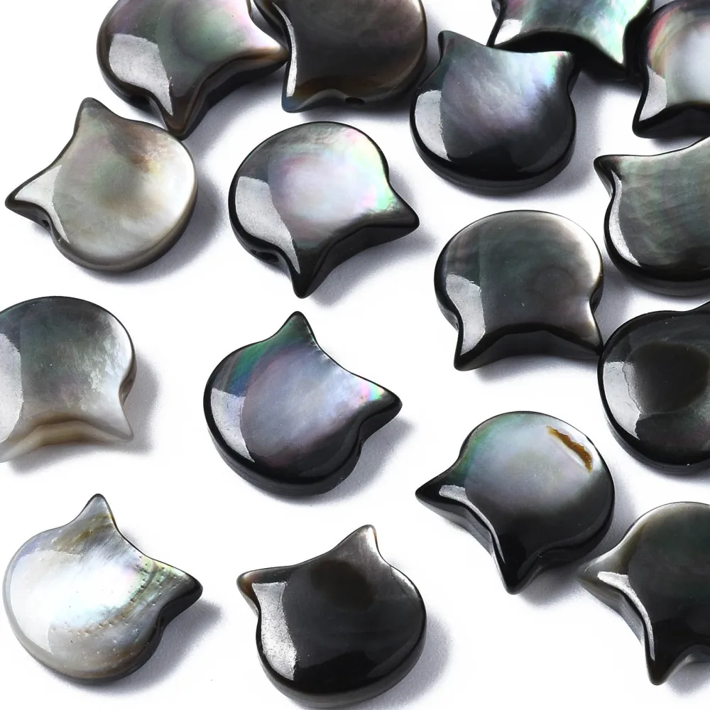 

10pcs Natural Cat Head Shell Beads Cute Animal Bead for jewelry making DIY bracelet necklace earring decor,10x10x4mm,Hole:0.8mm