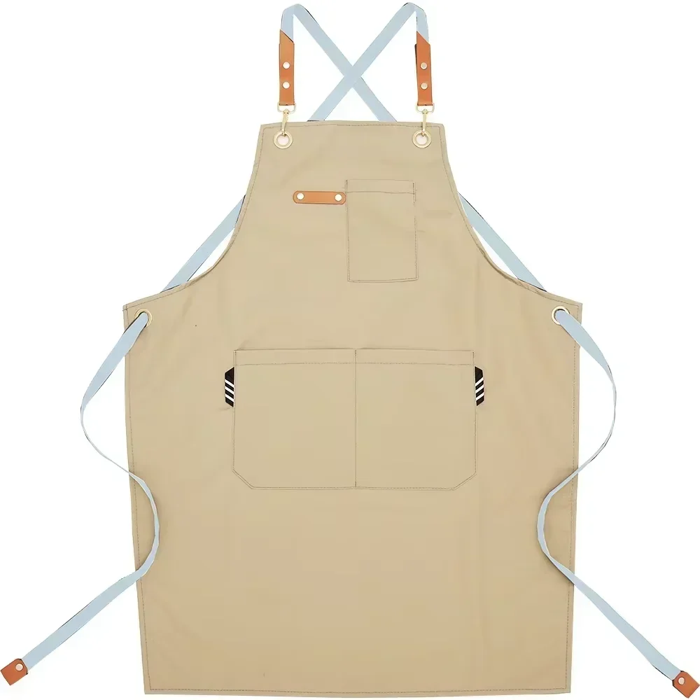 Customized Logo Adjustable Canvas Apron with Pocket