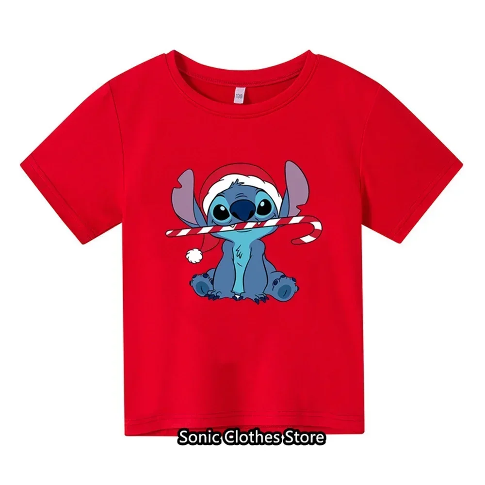 thumbnail image 1 of 2024 Nueva camiseta para niños de 3 a 14 años Lilo & Stitch Kawaii Anime patrón camiseta para niños estilo casual de moda, 1 of 5