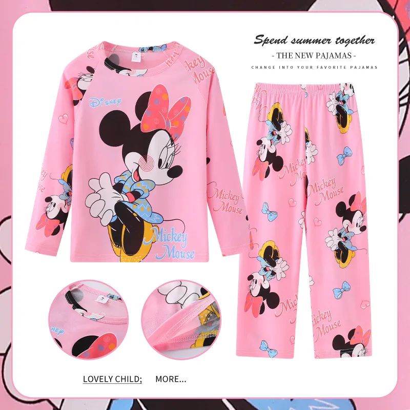 Pijamas MINISO Disney para niños, conjuntos de pijamas de manga larga, princesa Frozen Elsa Winnie the Pooh, ropa para niños, Pijamas para niñas pequeñas - Imagen 6