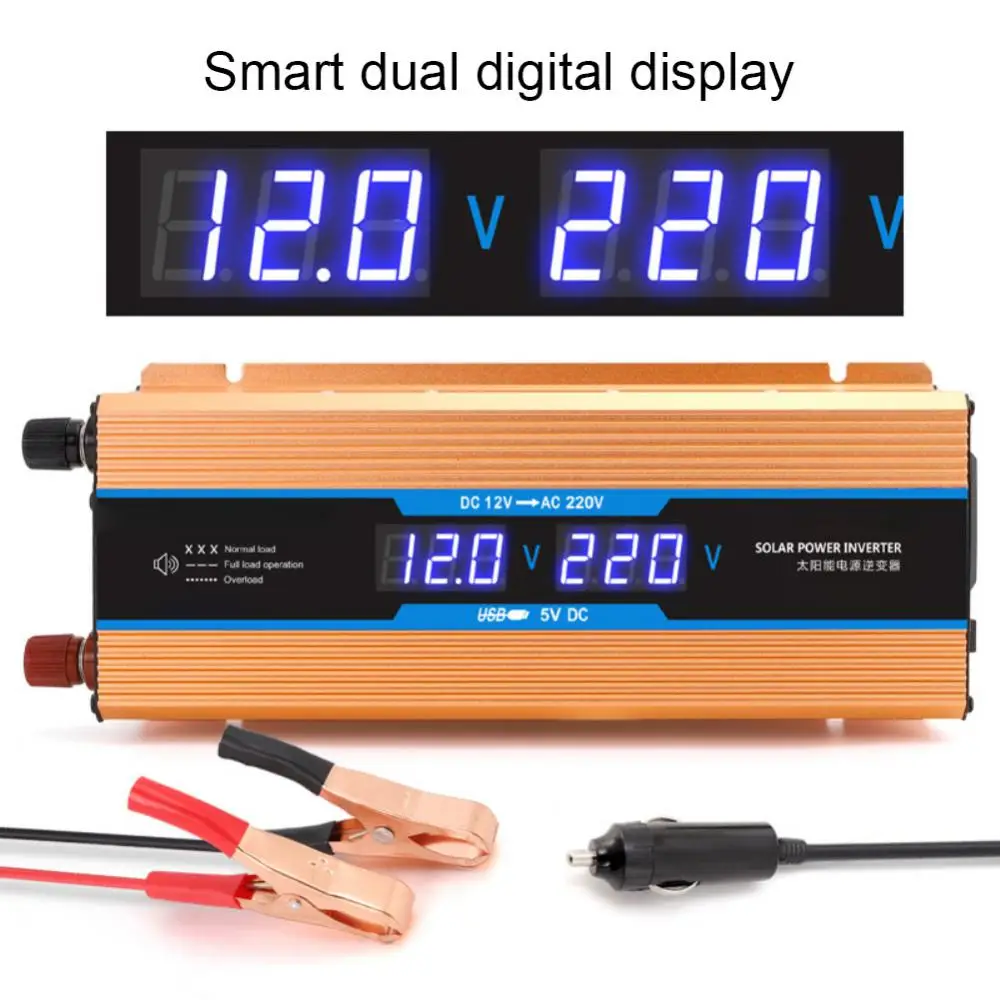 4000W/6000W Inversor Da 12V A 220V 2000W 220 Display Lcd Durevole Dual 2 Usb Eu Trasformatore Inverter Per Auto 12V 220V