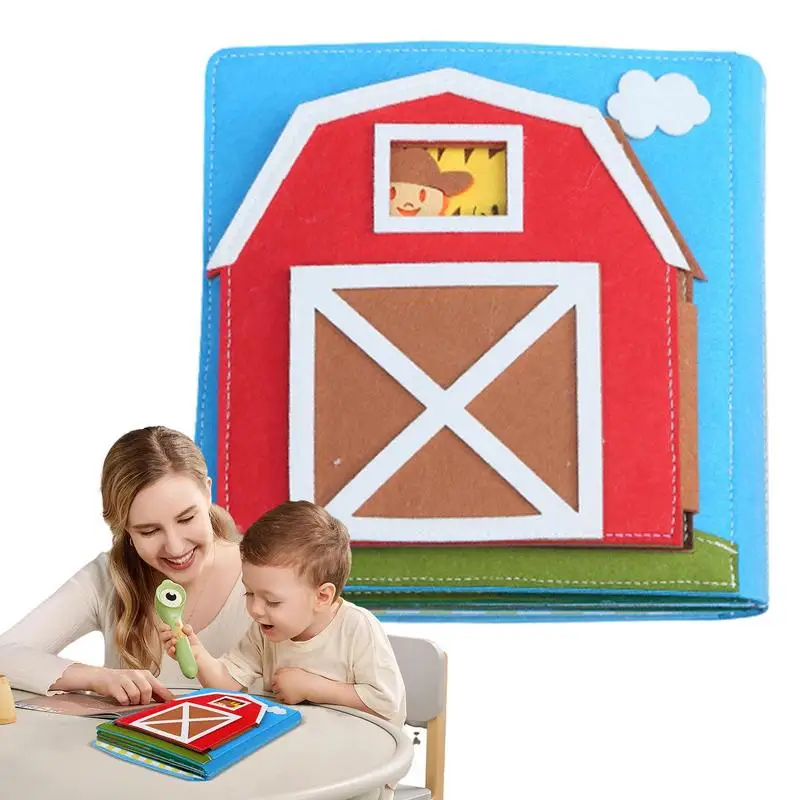 

Busy Book Board For Toddler Activity Book Kids Felt Book Board Portable Multifunctional Educational Toys Comfortable Cute Book