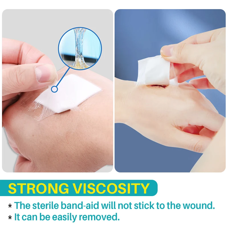 10pcs Professional Waterproof Band Aid Wound Bandage Sterile Hemostatic Plaster Medical Bandage Gauze Adhesive Tape Patch A1562