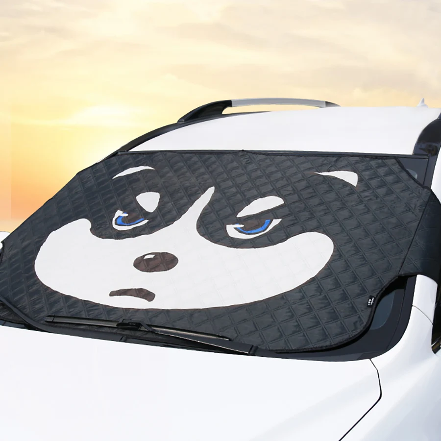 Car Snow Cover Anti-snow Frost Ice Dust Snow Protector Cover Car Windshield  Sunshade Cute Cartoon Windshield Shade In Winter - AliExpress