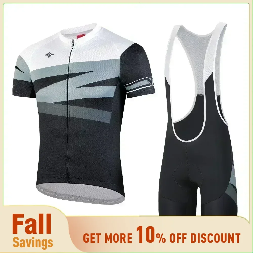 Pantaloncini Ciclismo Santic Uomo 4D Coolmax Imbottiti Taglie L-3XL Nero