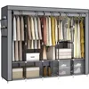 Portable Closet Wardrobe, Clothes Storage Rack Organizer with Cover, Side Pockets, 5 Clothes Hanging Rods 1