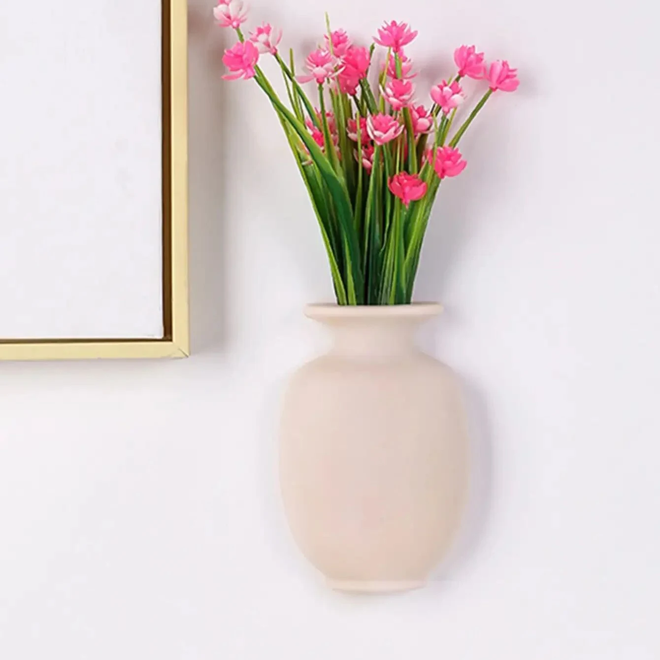Vase Wall Mount Self Adhesive Flower Pot Hanging Decorative Reusable