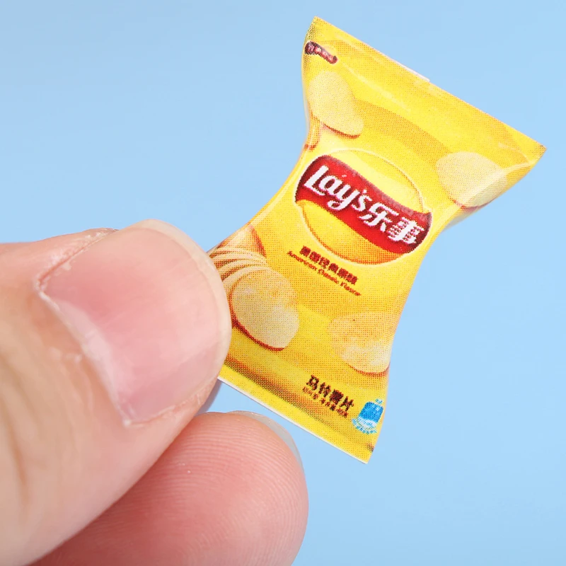 1Set Kawaii Mini Simulation Potato Chips Model Dollhouse Miniature Play Kitchen Food Doll Pretend Toys