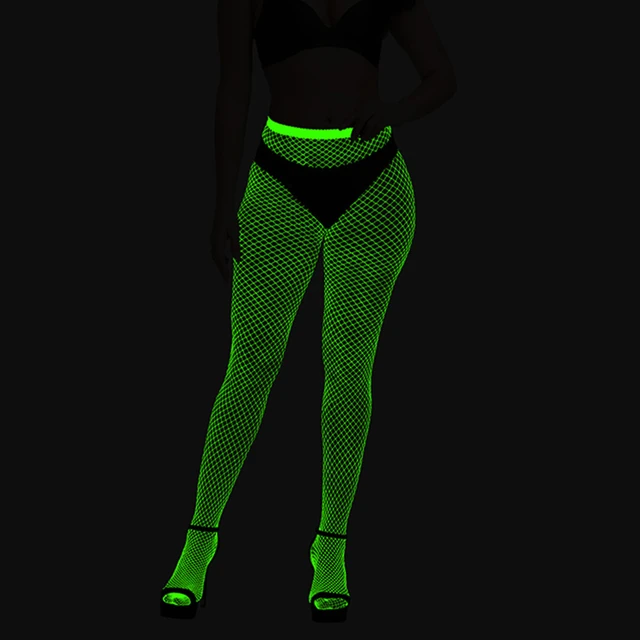 Glow In The Dark Fishnet Tights 2