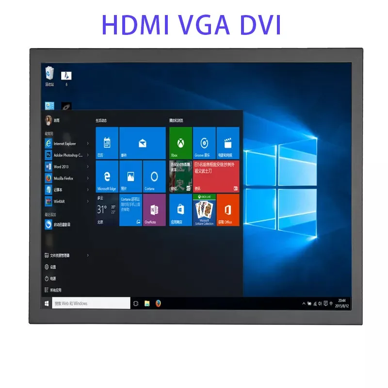 Kenowa 15 inch pc-monitor, HDMI-beeldscherm, vierkante computermonitor, 1024 x 768, led-display, 60 Hz, 5 Ms, beeldverhouding 4:3, 75 x 75 mm VESA, aansluiting met VGA, HDMI, BNC, AV, TN-paneel