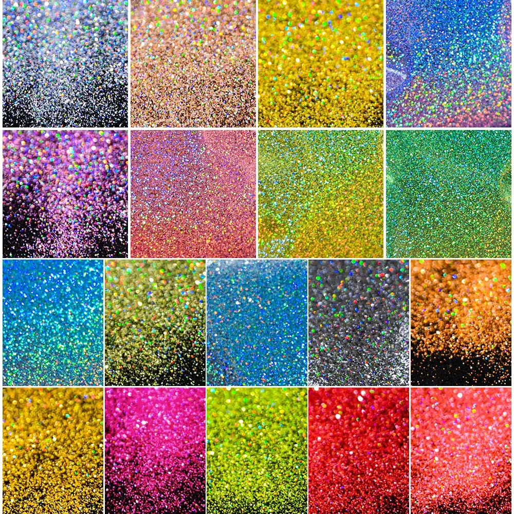 5g holo graphisches Laser Gold Glitter Pulver 0,2mm buntes Glitter Pulver DIY 3D Gold Laser Maniküre Pulver & * & – Detail 6