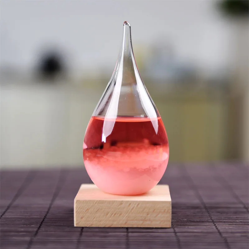 Crystal Transparent Storm Glass Bottle Barometer Bottles Weather Forecast Stylish Desktop Water Drop Weather Station Gift Decor